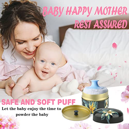 Body Powder Case with Powder Puff Powder Container Tea Canister for