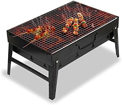 M.E.R.A. Barbecue Grill, Home BBQ Tool Set, Folding Portable Stainless Steel Barbecue Grill for Outdoor, Garden Grill BBQ Utensil, Steel Barbecue Charcoal mini BBQ Grill box Oven.