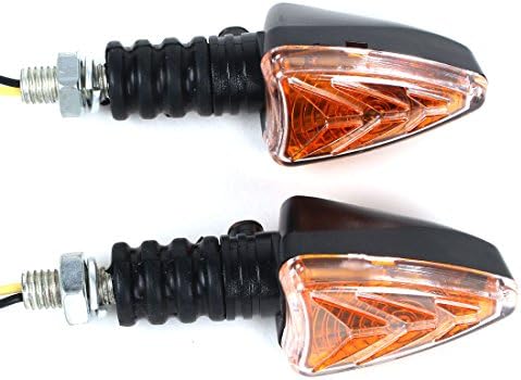 2x Motorcycle Turn Signal Indicators Blinkers Lights Blub Amber Yellow Mini Stalk Arrow Universal Fit