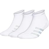 adidas mens Superlite Low Cut Ankle Socks (3 Pairs) Striped Lightweight
