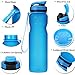 Sports Water Bottle with Filter & Strap, SOKLIT Portable BPA Free Drinking Cup 36oz/1000ml, Flip Top Leak Proof - 0.51lb Plastic Bottles for Gym Outdoor Hiking Camping Height 11'' Diameter 2.95'' Blue