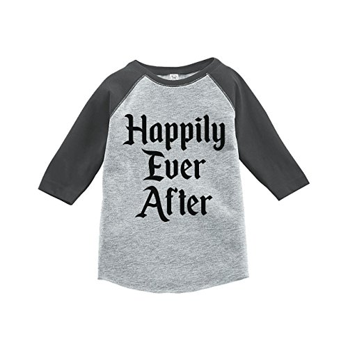 7 ate 9 Apparel Girl's Happily Ever After Wedding Grey Raglan 5T