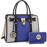 Dasein Handbags Purses Set for Women Top Handle Satchel Shoulder Bags Large Work Tote Bag with Matching Wallet