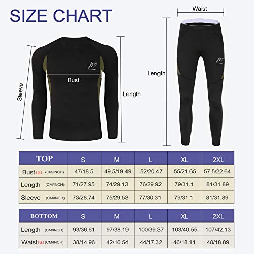 MeetHoo Thermal Underwear for Men, Fleece Lined Base Layer Set Long