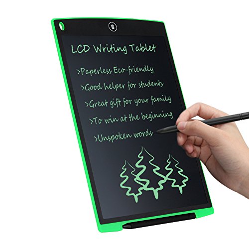 CHAOCHI LCD Writing Tablet 12 Inch Electronic Drawing Board Digital Doodle Pad with Erase Button Gift for School Students Kids Present for Friends Birthday Office Speech Difficulties Use, Green