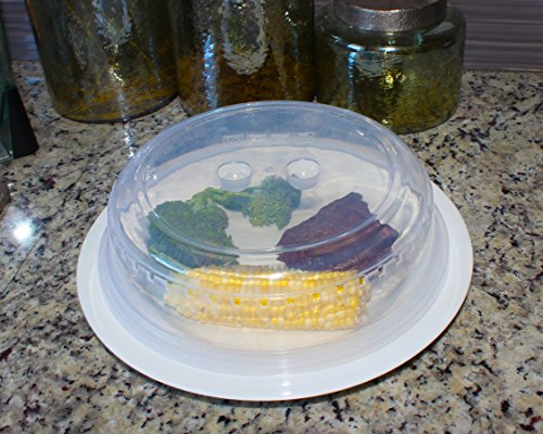 bogo Brands Splatter Guard Microwave Cover 2 Pack - Dome Plate Dish Covers for Food - Keeps Your Microwave Clean and is BPA Free