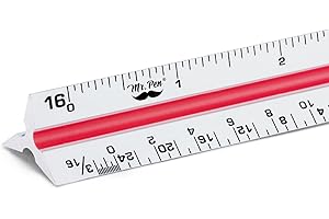 Mr. Pen - Architectural Scale Ruler, 30cm Aluminium Architect Scale, Triangular Scale, Scale Ruler for Blueprint, Triangle Ru
