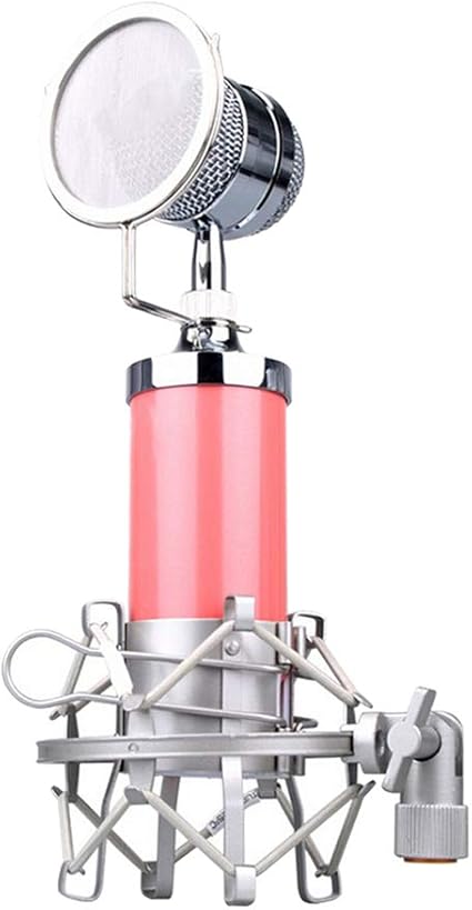 Amazon コンデンサーマイク 卓上マイク マイク 集音 スタンド付き ゲーム実況 放送録音 全６色 ピンク コンデンサ 楽器