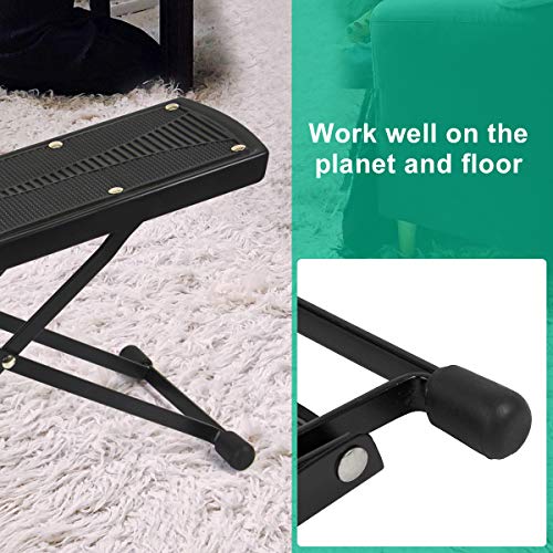 Guitar Foot Rest Stool Adjustable Height Angle Nonslip Rubber Pad