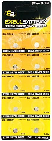 10pk Exell EB-SR521 Silver Oxide 1.5V Watch Battery for SR521SW 379