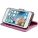 Arae Case for iPhone 6s / iPhone 6, Premium PU Leather Wallet case [Wrist Strap] Flip Folio [Kickstand Feature] with ID&Credit Card Pockets for iPhone 6s / 6 4.7 inch (babypink)