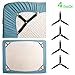 MOSKILA Bed Sheet Holder Straps, 4 Pack Triangle Elastic Mattress Sheet Clips, Heavy Duty Grippers, Black