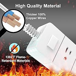 6 Ft Power Strip Surge Protector with 3 Widely