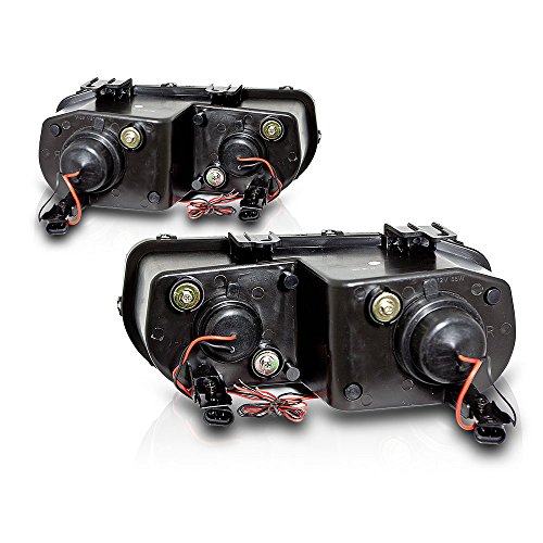 Winjet WJ10-0216-04 Black Housing/Clear Lens Projector Head light with LED Halo (Acura Integra)