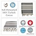 The Loomia Turkish Beach Towel - Sia Series (100% Cotton, Size Extra Large, Grey)