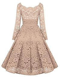 SYLVIEY vestido estilo cóctel con hombro descubierto y encaje para fiestas de bodas