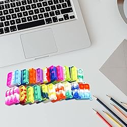 Qsrkan 40Pcs Mini Pop Push it Fidget Keychain