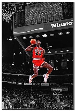 Michael Jordan Wing Slam Dunk Air Basketball Legend Sports Poster Pictures Oil Painting Canvas Prints Artwork New Home Gifts Home Decor (40x60inch frameless)