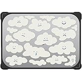 CASETiFY Bounce MacBook Air 15-inch (M2/M3/M4) Case [Enhanced Protective Corner Design/Ventilation Cutouts/Anti-Slip Grip] - Cute Clouds by Eggsdoodz - Clear Black
