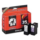 Lexmark 18C0535 P4330 P4350 6250 6350 P915 X2500 X5075 X7300 Z1300 Ink cartridge 34 & 35 Combo Pack in Retail Packaging