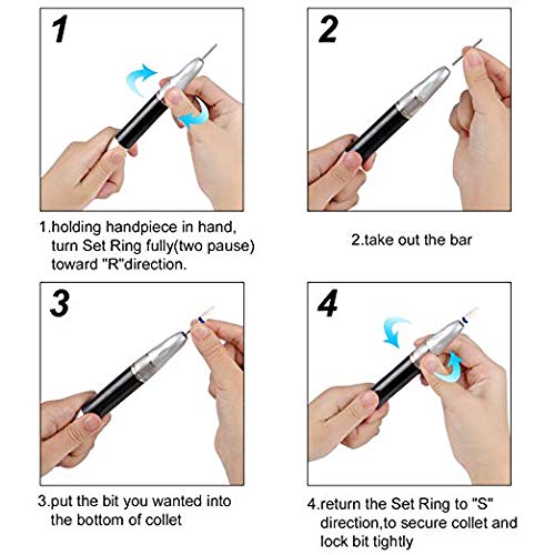 35000RPM Nail Drill - Rechargeable Portable Nail Drill File Wireless Cordless Electric Nail Drill Machine Brushless Nail Drill Handpiece Professional Drill Bits Set - Thumbnail 4