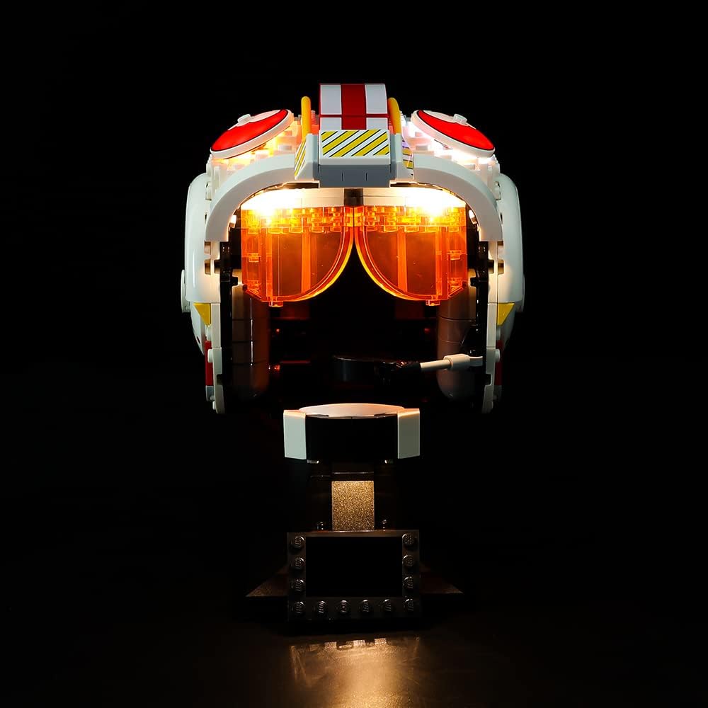 Kyglaring LED Lighting Kit (No Model) - Compatible with Lego 75327 Star Wars Luke Skywalker (Red Five) Helmet Building Blocks Model Set - Only LEDs No Brick Set (Classic Version)