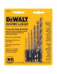 DeWalt dw2551 6 pieza 1 16 A 1 4-inch Vástago Hexagonal Broca en espiral (Surtido