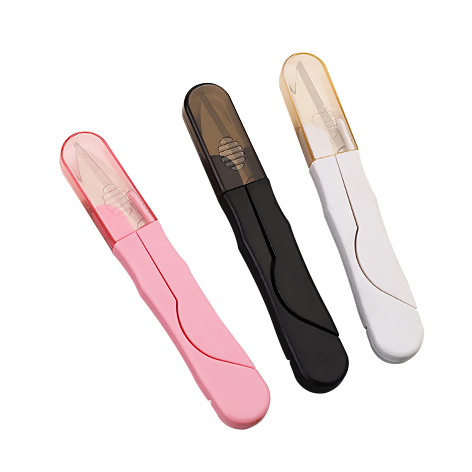 Fyfjur 3PCS Thread Scissors Small, Thread Cutter, Scissors for Sewing, Thread Snips, Trimming Scissors Clipper with Safety Cover for Stitch, Great for Fishing, Clothes Embroidery Craft, DIY Supplies
