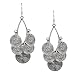 She Lian Vintage Long Womens Stylish Filigree Statement Dangle Earrings (Antique Silver Tone)
