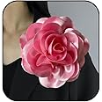 Dainty Satin Fabric Rose Flower Brooches 7.5in Extra Large Big Camellia Flower Brooches Lapel Pins for Women Wedding Party Dance Dress Clothes Accessories