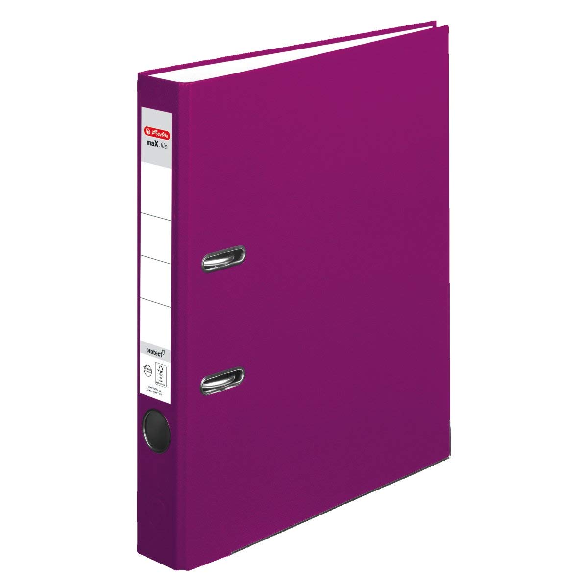 Herlitz 50011865 with Slip-in Spine Label Lever Arch File, A4, 5 cm, Purple