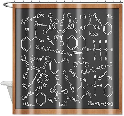 ZiChuangD Chemistry Research and Science Vector Icons Waterproof Shower Curtain 72x72 Inch