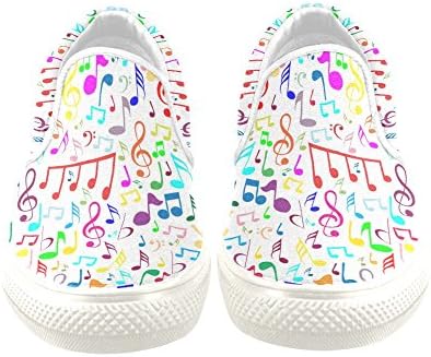 D-Story Custom Sneaker Colorful Music Note Women Unusual Slip-on Canvas Shoes
