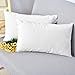 Breathable Faux Linen Decor Oblong Throw Cushion Cover Pillow Sham for Sofa Living Room 12 x 20 Inch White 2 Piece