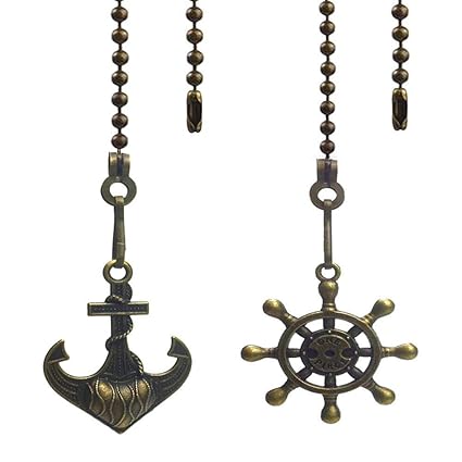 Hyamass 2pcs Vintage Anchor And Wheel Charm Pendant Ceiling Fan