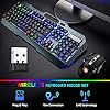 Wireless-Gaming-Keyboard-and-Mouse-Set-24G-Rechargeable-3800mAh-Large-Capacity-Rainbow-LED-Backlit-Mechanical-Feel-Gaming-Keyboard-with-Smart-Sleep2400DPI-7-Colors-Breathing-Backlit-Mouse-Black Wireless Gaming Keyboard and Mouse Set, 2.4G Rechargeable 3800mAh Large Capacity, Rainbow LED Backlit Mechanical Feel…