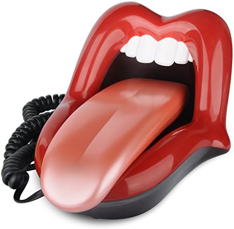Landline Telephone, BNEST Big Mouth Telephone with Push Button Corded Phone Decoration for Bedroom, living Room, Bar-table