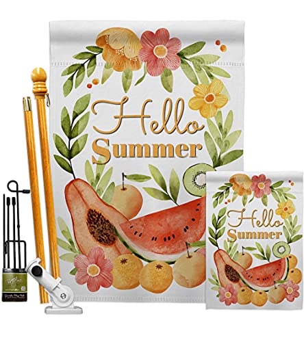 Ornament Collection Hello Fruity Garden House Flag Kit Food Fruits Pineapple St…