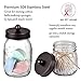 Mason Jar Bathroom Accessories Lids Set(4pcs) - Jar Not Included - Soap Dispenser,Toothbrush Holder,and Apothecary Storage Jars Lids for Regular Mouth Mason Jars - Rustproof Stainless Steel，Bronze