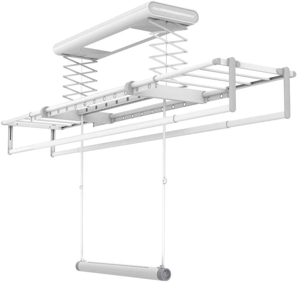 YHLZ Drying Rack, Electric Drying Rack Automatic Lifting Wall Mount Electric Retractable Clothes Drying Rack Laundry Drying Rack 4 Drying Rods White