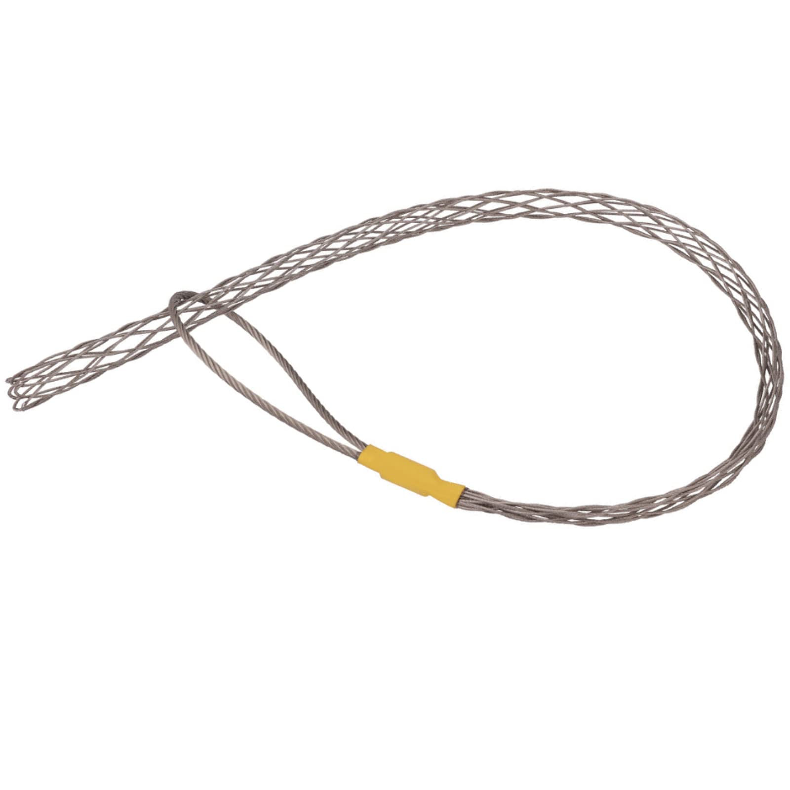 IRSCorp Cable Pulling Grip Sock Kit Galvanizing Steel Antislip Pipe Cable Wire Pulling Grips Lassos Set Flexible Eye Mesh Rope Yellow