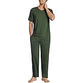 Latuza Men's Soft Pajama Set Viscose Short Sleeves Top with Pants