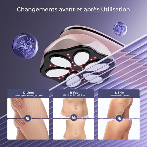 Oranmagic Electric Anti Cellulite Massager, 6 Multifunctional Portable Massage Heads, Unisex, Lifte, Tightens and Massages the Skin (Rose Gold)