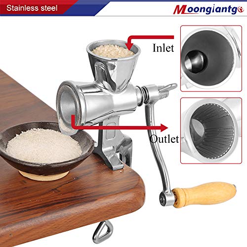 Moongiantgo Manual Grain Grinder Mill Poppy Seeds Mill Solid Stainless
