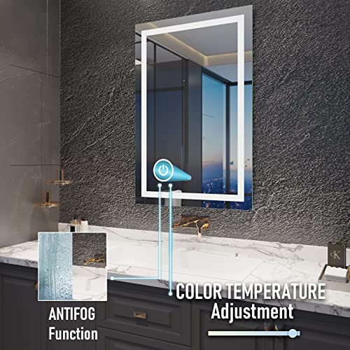 MAVISEVER LED Bathroom Mirror 24"x 36" for Wall, Vanity Lighted Mirror