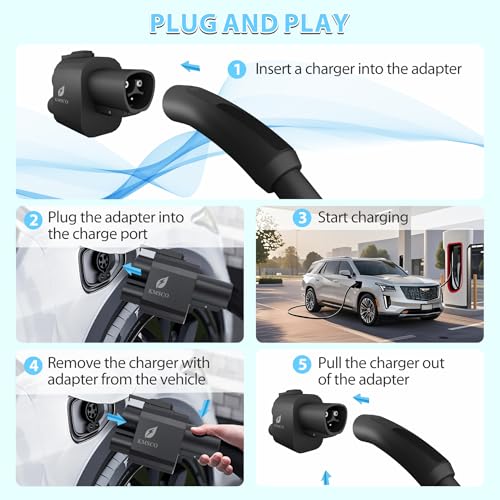 NACS to CCS Adapter Tesla Supercharger Adapter, [500A max, 1000V], Compatible with Ford/Rivian/Mustang/Polestar/GM& More EVs, Compatible with Tesla V3/V4 DC Supercharger