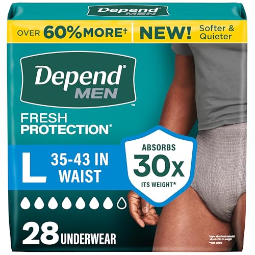 Depend Fresh Protection Adult Diapers, Incontinence Underwear for Men, Disposab…