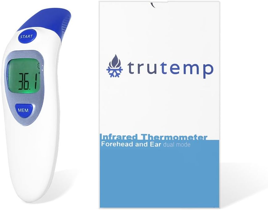TruTemp Handheld Infrared Forehead and Ear Thermometer, Medical Clinical Thermometer