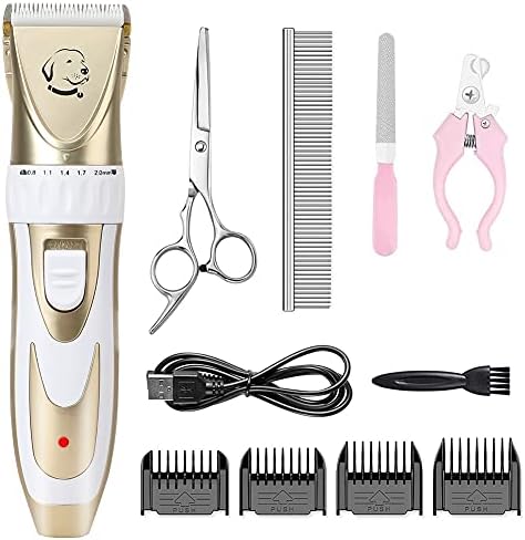 Dopet ペット用 バリカン プロ用 電動 犬猫 犬用バリカン ペットクリッパー トリミングバリカン 充電式 電動ばりかん ペット用シェーバー 猫バリカン 足裏 全身カット 部分カット 低騒音 低振動 高精度 刈り高さ調整可能 業務用 自宅でワンちゃん ネコちゃんお手入れ 犬猫