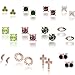 10Pairs/12Pairs Small Cute Simple Post Stud Earrings Gold Tone Set (0#)
